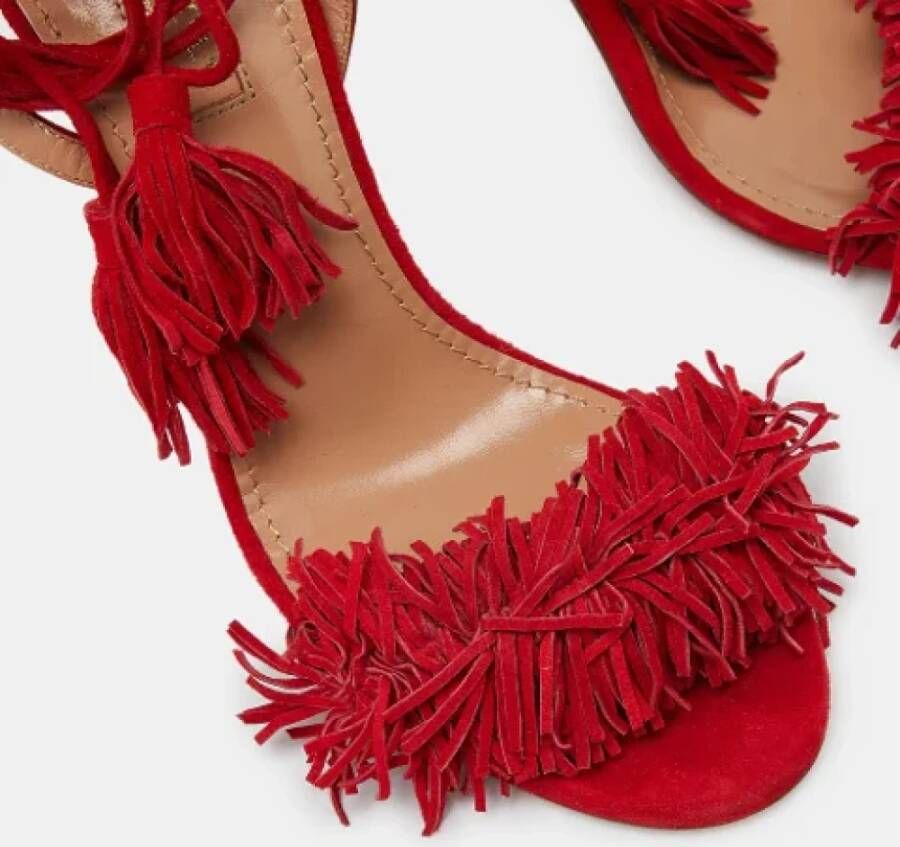 Aquazzura Pre-owned Suede sandals Red Dames