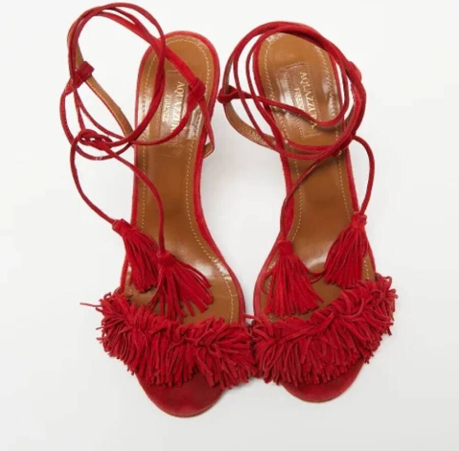 Aquazzura Pre-owned Suede sandals Red Dames