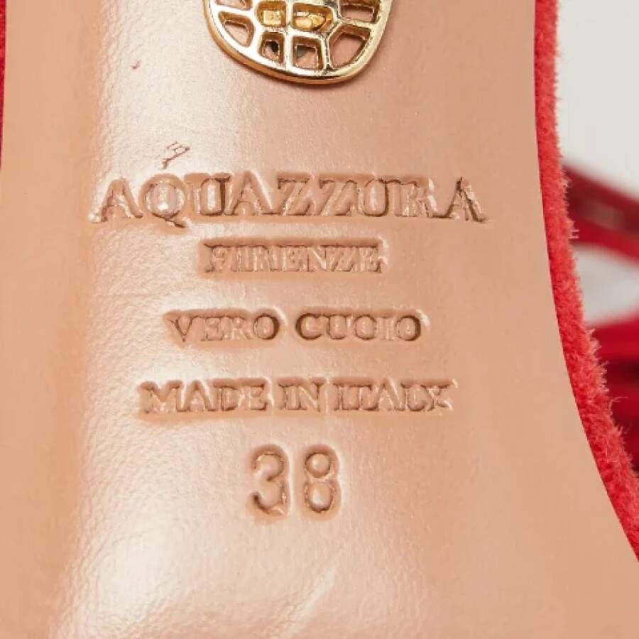 Aquazzura Pre-owned Suede sandals Red Dames