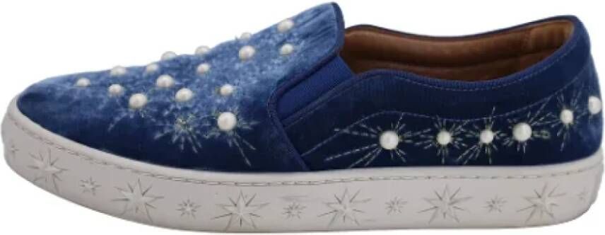 Aquazzura Pre-owned Suede sneakers Blue Dames