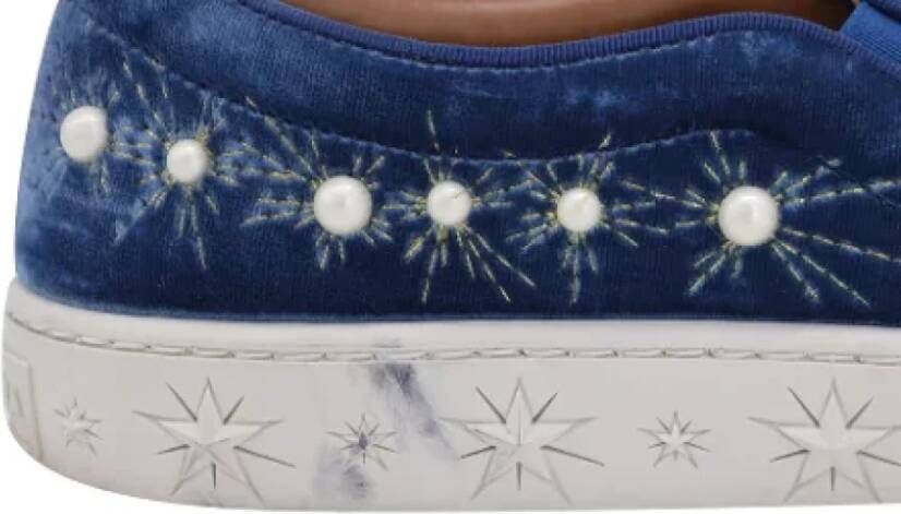 Aquazzura Pre-owned Suede sneakers Blue Dames