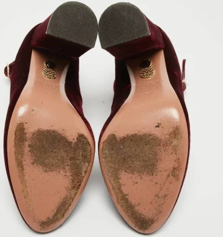 Aquazzura Pre-owned Velvet heels Brown Dames