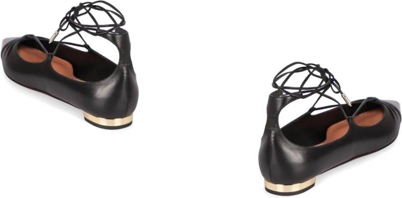 Aquazzura Puntige balletflats met goudkleurige hak Black Dames