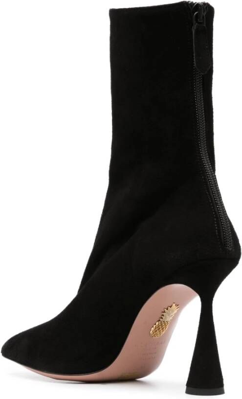 Aquazzura Puntige Suède Enkellaarzen Black Dames