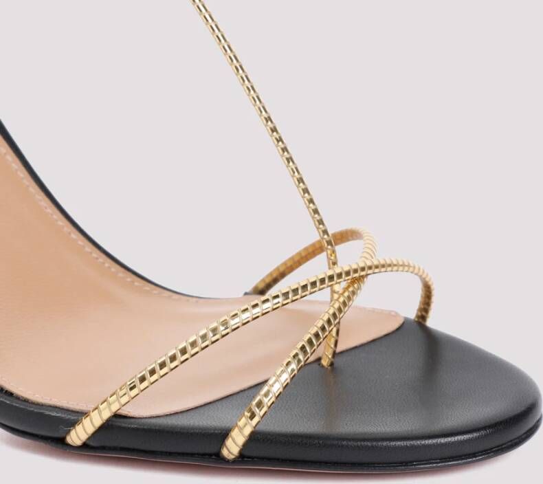 Aquazzura Romeinse Romantiek Sandalen in Goud Zwart Yellow Dames