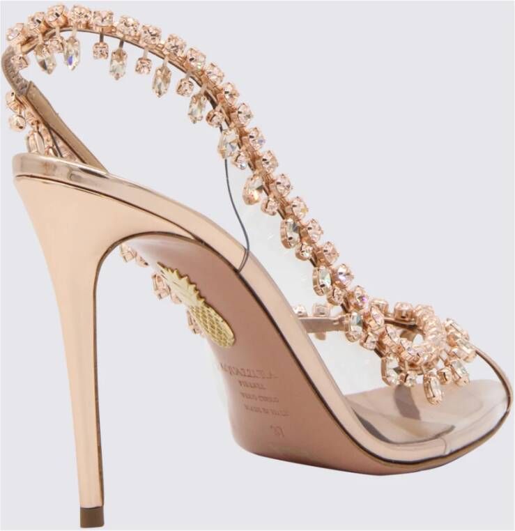 Aquazzura Roségoud Verleiding Kristal Sandalen Pink Dames