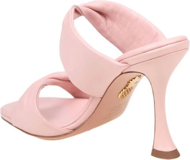 Aquazzura Roze Leren Sandaal Trompet Hak Pink Dames