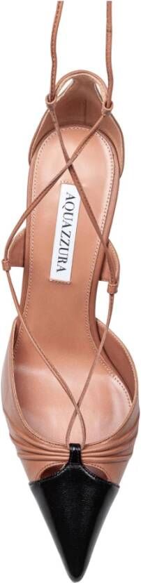 Aquazzura Roze Zwarte leren puntige neus pumps Pink Dames