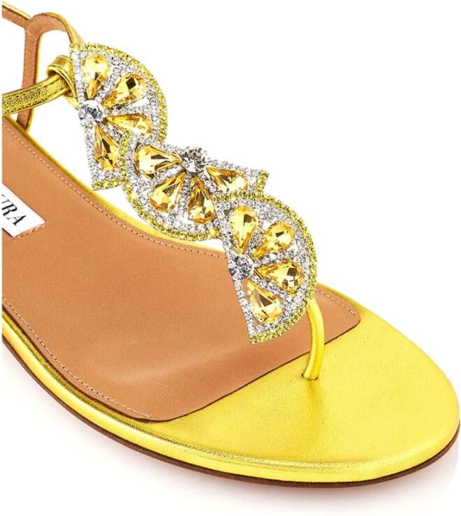 Aquazzura Stijlvolle Sandalen met Gntflas0Nplctr Detail Yellow Dames