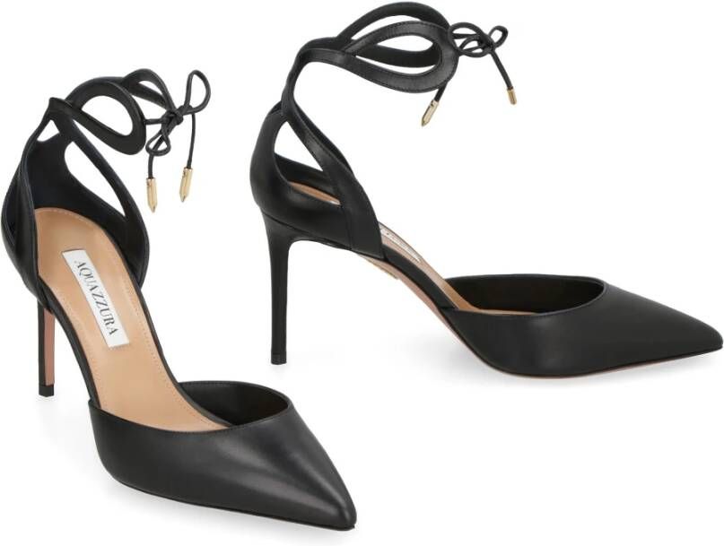 Aquazzura Tessa Leren Pumps Black Dames