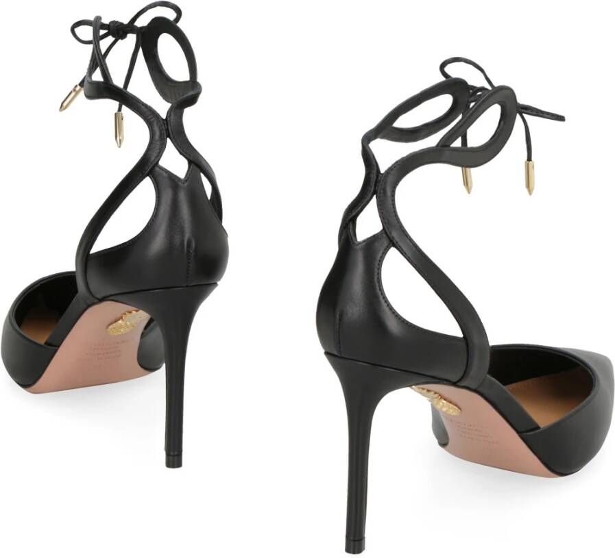 Aquazzura Tessa Leren Pumps Black Dames