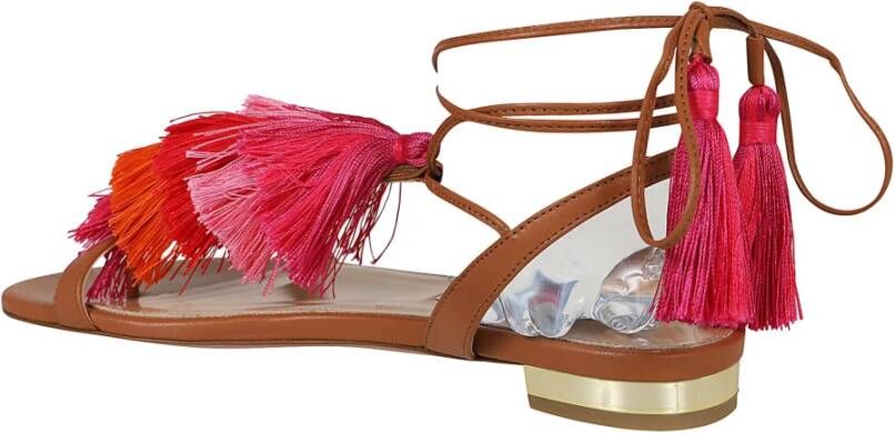 Aquazzura Tassel Sandal Flats voor de zomer Red Dames