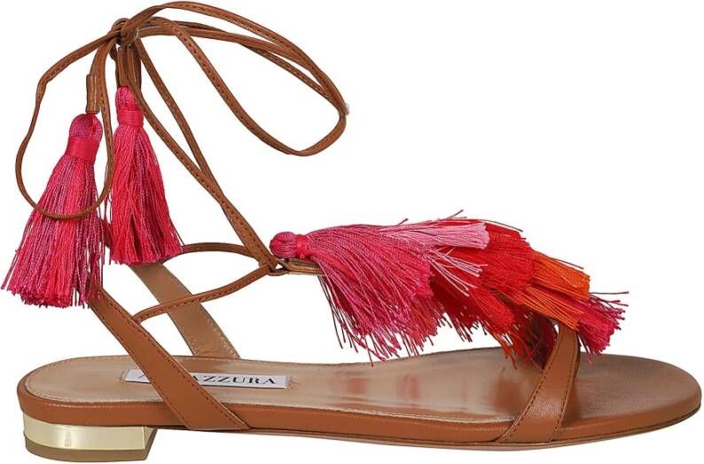 Aquazzura Tassel Sandal Flats voor de zomer Red Dames