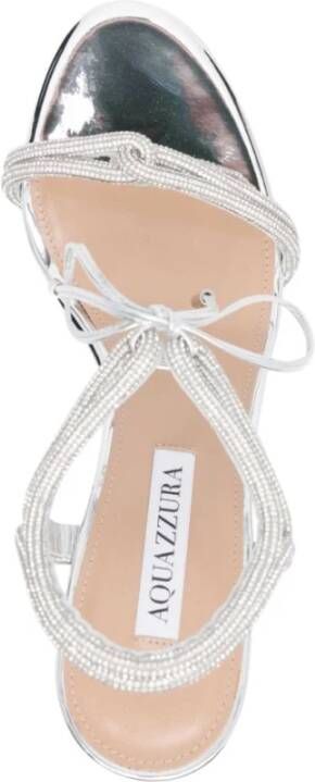 Aquazzura Zilveren Sandalen met Kristallen Gray Dames