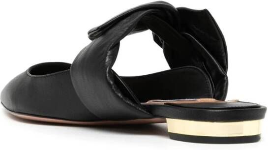 Aquazzura Zwart Leren Elegant Deel-Open Muiltjes Black Dames