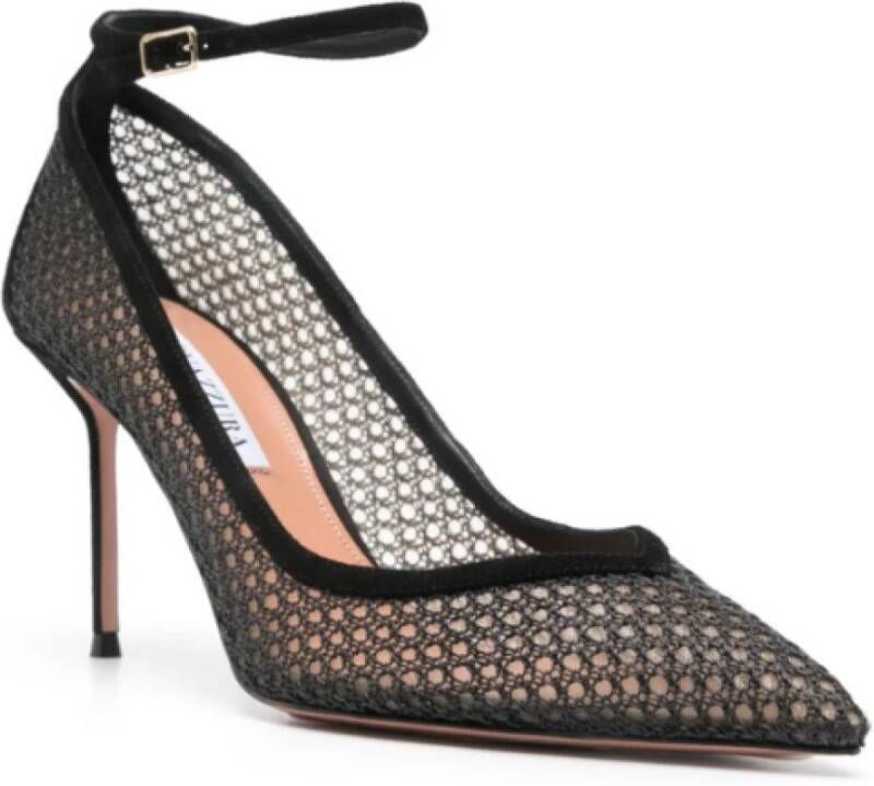 Aquazzura Zwarte enkelband stiletto pumps Black Dames