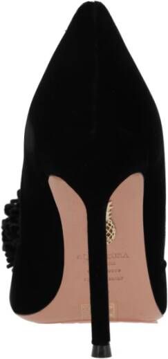 Aquazzura Zwarte Fluwelen Hakken Black Dames