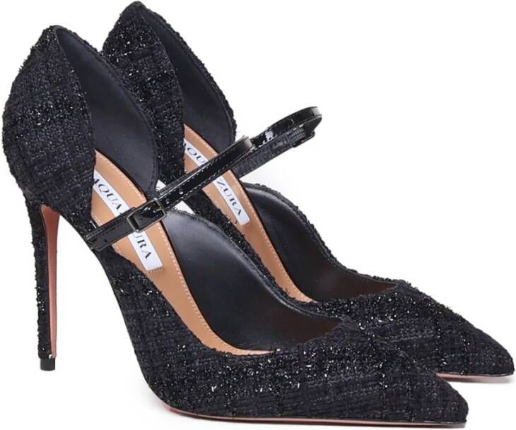 Aquazzura Zwarte hakken met enkelbandje Black Dames