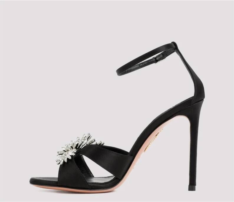 Aquazzura Zwarte Kristal Sandalen Margarita Stijl Black Dames