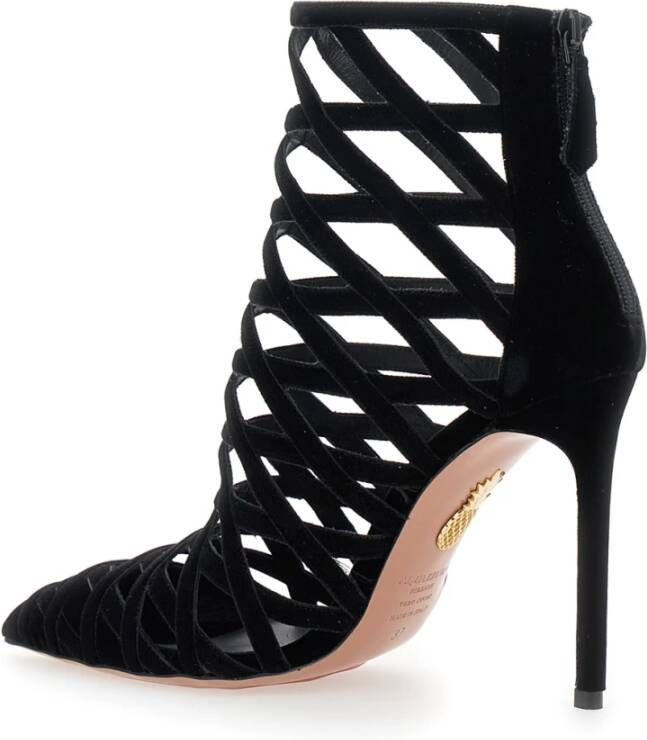 Aquazzura Zwarte Romance Bootie Hak Black Dames