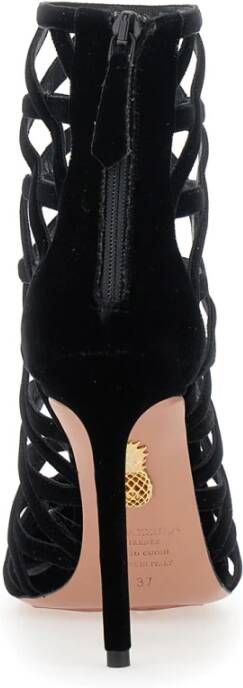 Aquazzura Zwarte Romance Bootie Hak Black Dames