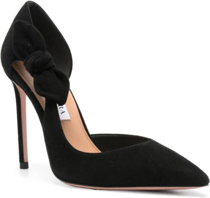 Aquazzura Zwarte Strik Pomp Black Dames