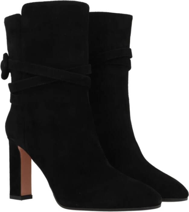 Aquazzura Zwarte Strik Bootie Laarzen Black Dames