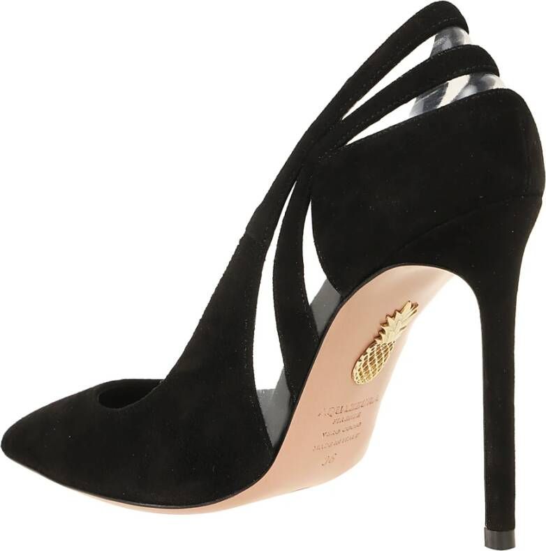 Aquazzura Zwarte Suède Hoge Hak Pumps Black Dames