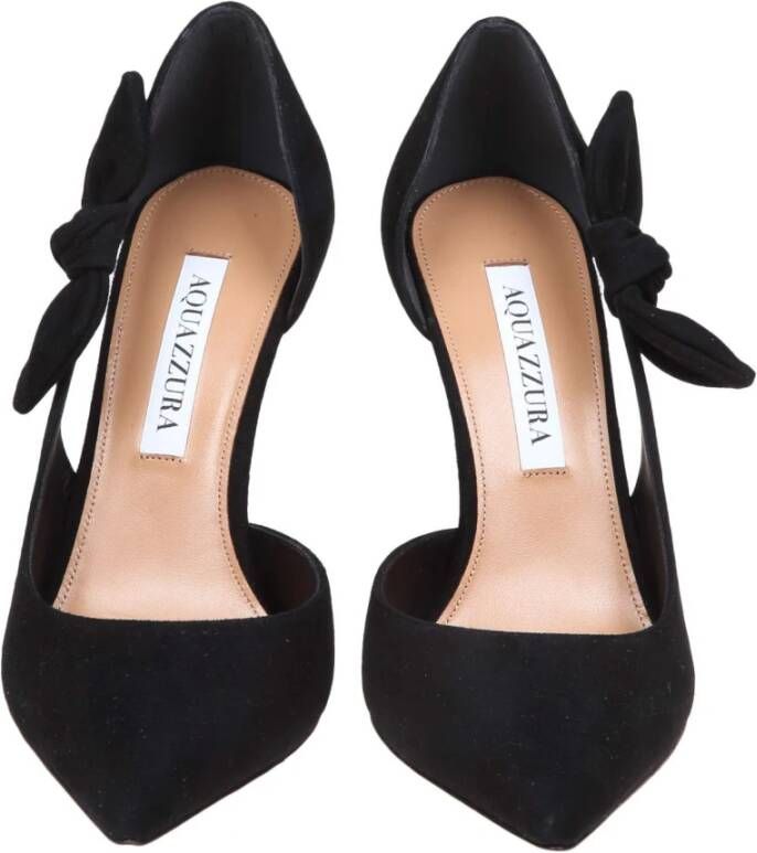 Aquazzura Zwarte Suède Stiletto Hak Pumps Black Dames