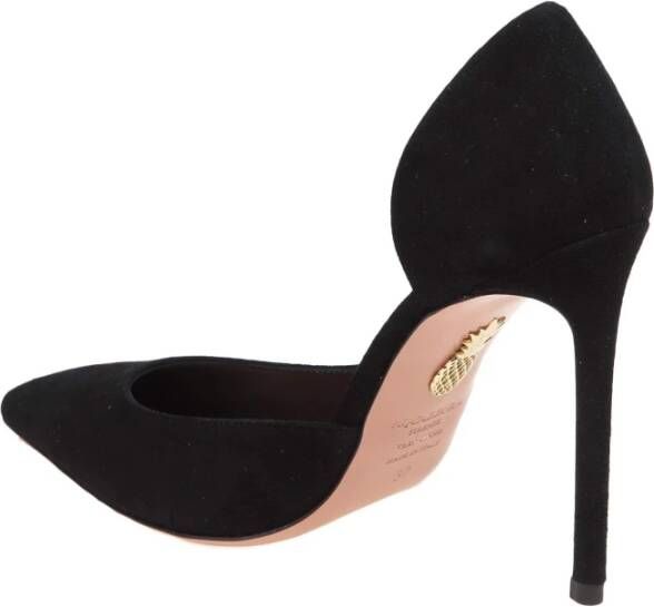 Aquazzura Zwarte Suède Stiletto Hak Pumps Black Dames