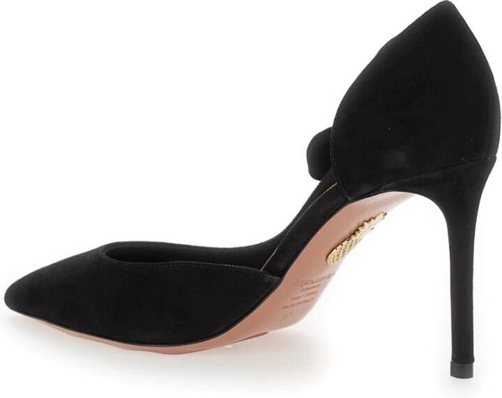 Aquazzura Zwarte Suède Stiletto Hiel Pumps Black Dames