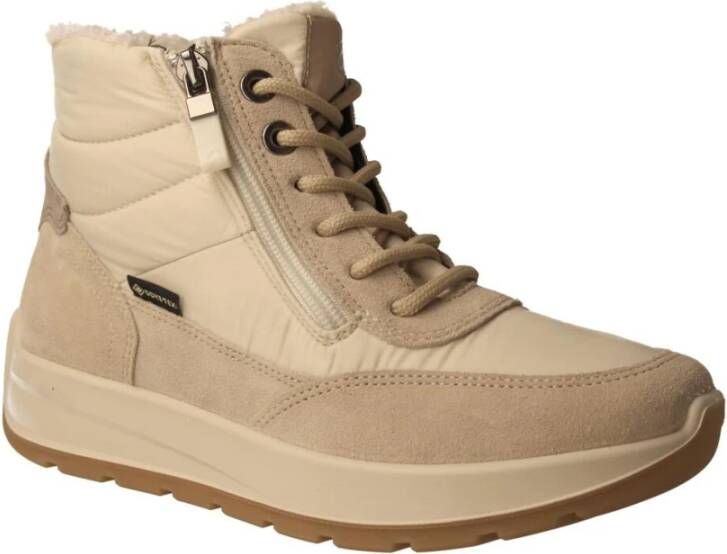 Ara Beige Gore-Tex Dames High-Top Sneaker Beige Dames