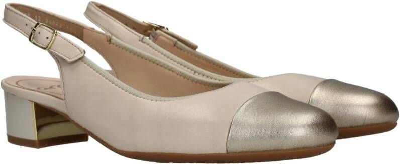 Ara Elegante Beige Slingback met Metallic Neus Beige Dames