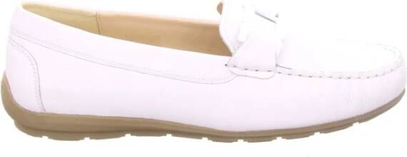 Ara Leren Instap Platte Schoenen White Dames