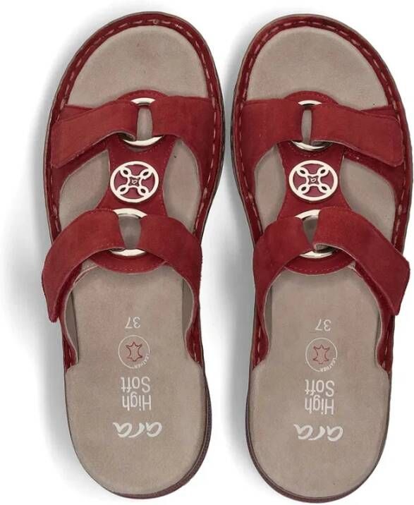 Ara Rode Slide Sandaal Hawaii Stijl Red Dames