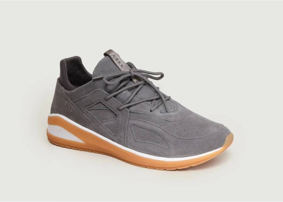 Arkk Copenhagen Grijze Suède Hardloopschoenen met Logo Gray Heren