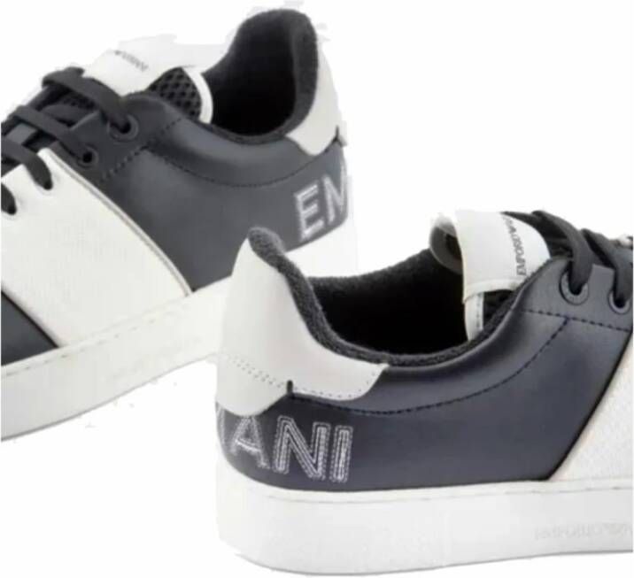 Armani Bicolor Leren Sneakers Low-Top Stijl Black Heren