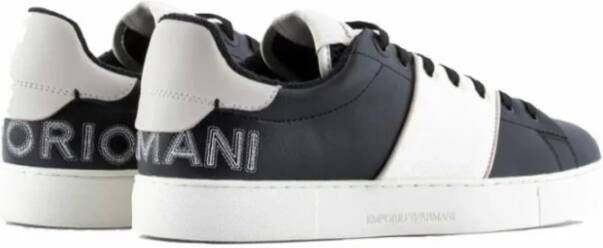 Armani Bicolor Leren Sneakers Low-Top Stijl Black Heren