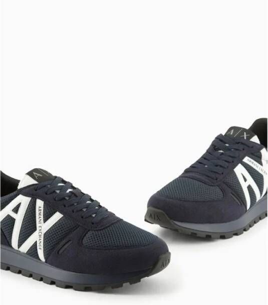 Armani Exchange Blauwe Sneakers voor Stijlvolle Look Blue Heren