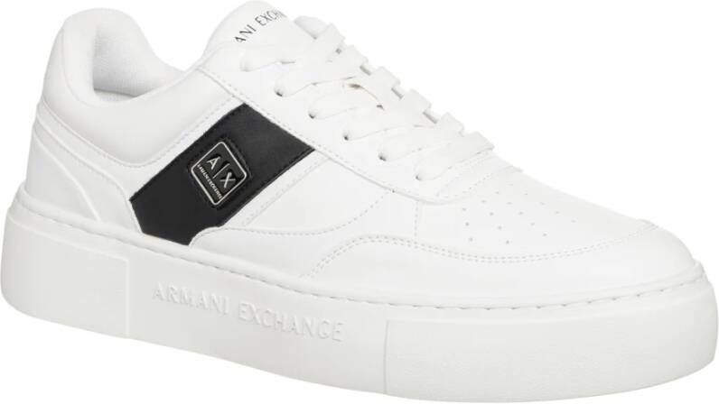 Armani Exchange Effen Vetersneakers White Dames