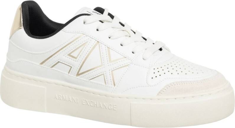 Armani Exchange Effen Vetersneakers White Dames