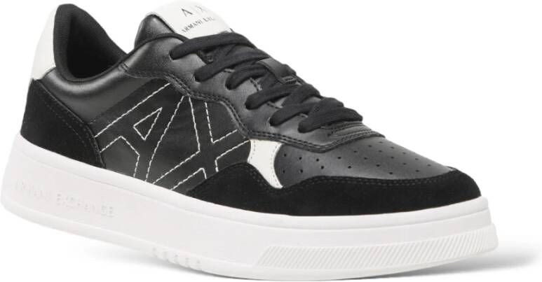 Armani Exchange Elegante Detail Sneakers Zwart Heren