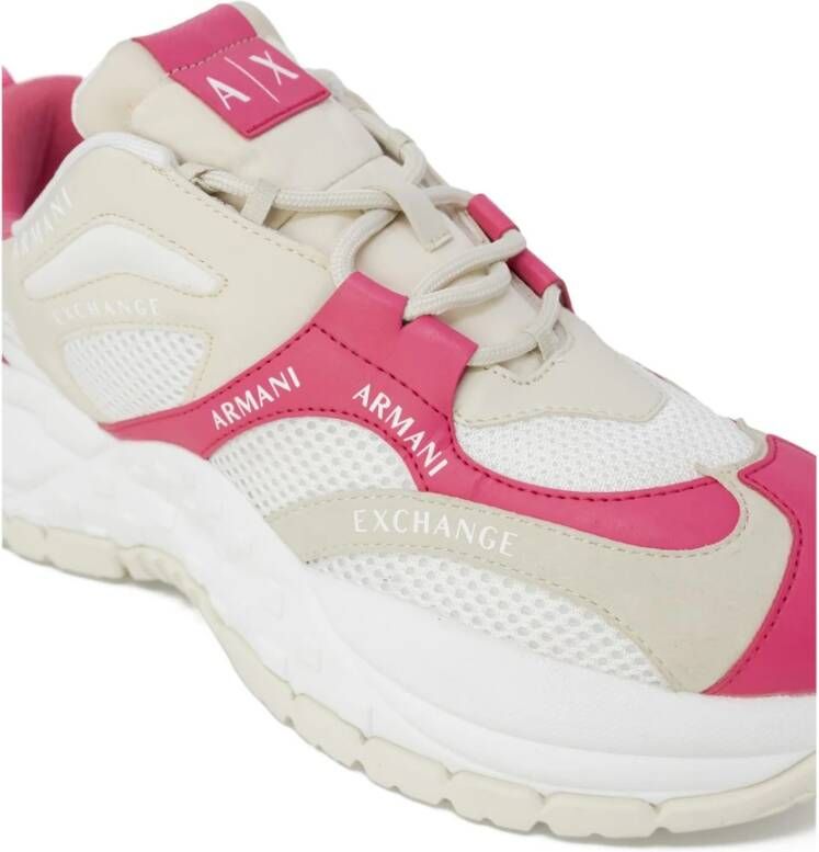 Armani Exchange Fuchsia Leren Vetersneakers Multicolor Dames