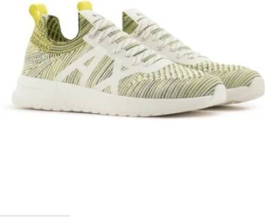 Armani Exchange Groene Sneakers Fris Rekbaar Leer Multicolor Heren