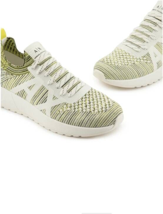 Armani Exchange Groene Sneakers Fris Rekbaar Leer Multicolor Heren