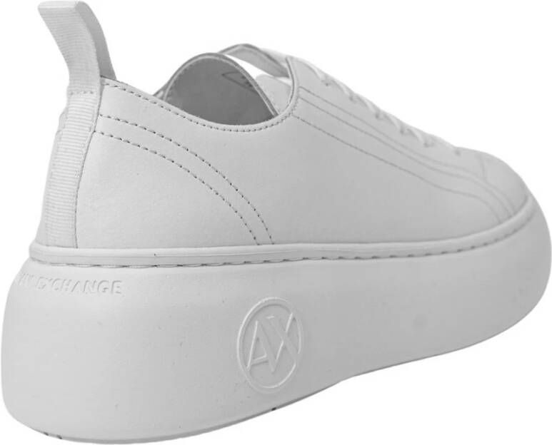 Armani Exchange Instap leren sneakers voor dames White Dames