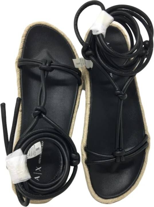 Armani Exchange Lage Sandalen Black Dames