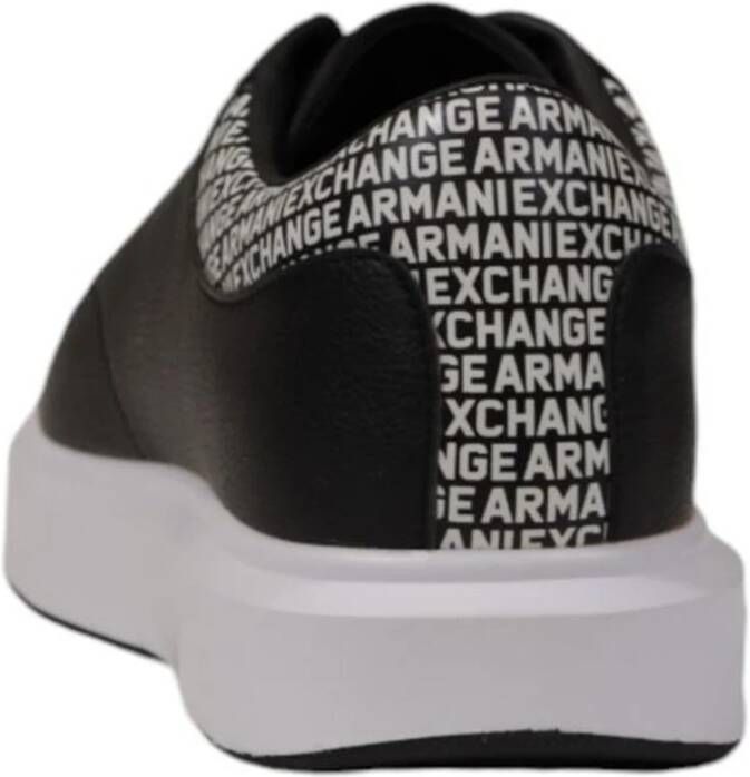 Armani Exchange Leren Sneaker Heren Herfst Winter Collectie Black Heren