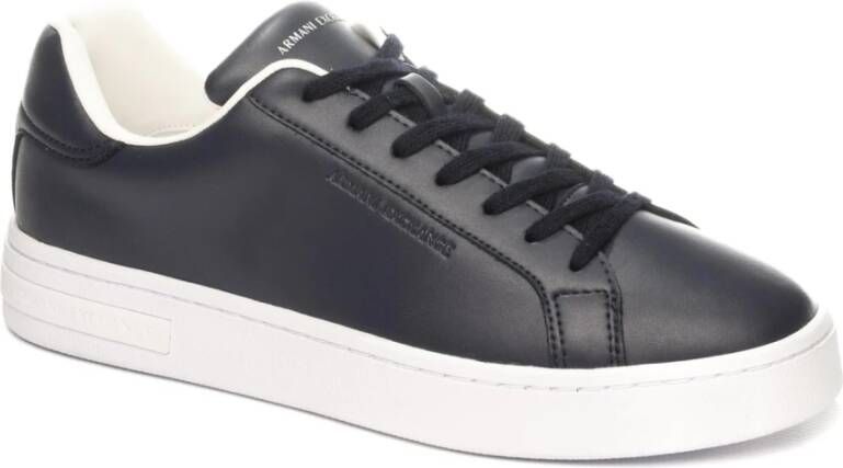 Armani Exchange Leren Sneakers met Logo Detail Black Heren