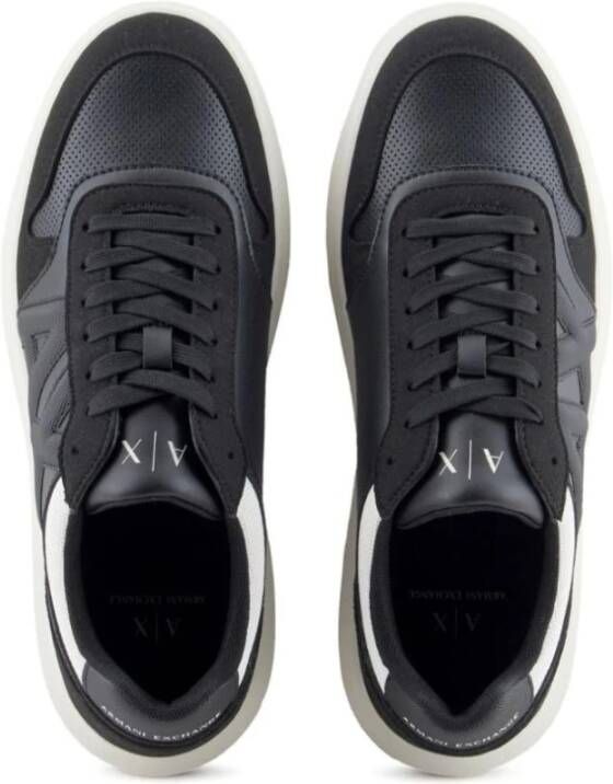 Armani Exchange Sneakers met contrastlogo Black Heren